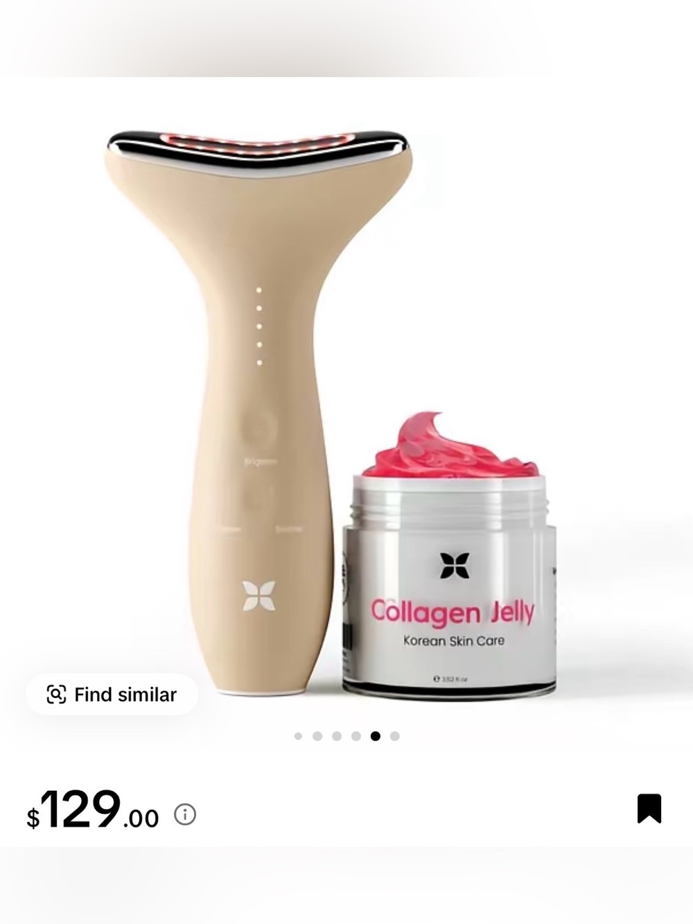 Revo Beige Facial Sculpting Device with Pink Collagen Jelly